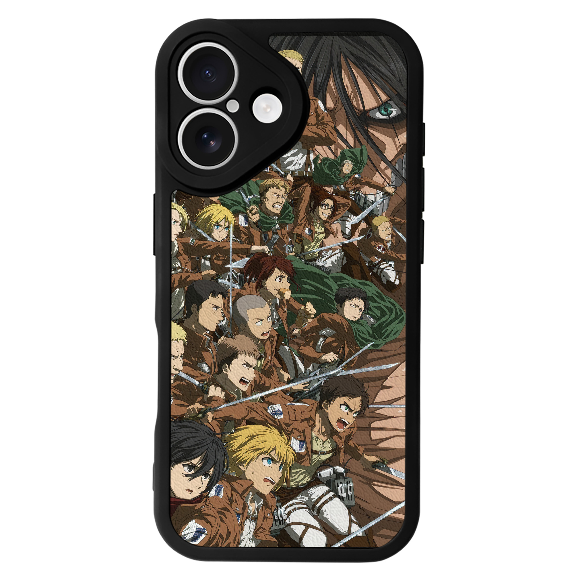 （画像用） 進撃の巨人 Attack on Titan 【iPhone 16シリーズ対応】シリコンスマホケース（レザー調） 材質：シリコン